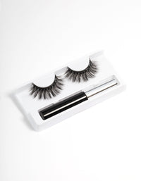 Black Volume Imitation Mink Magnetic Fake Eyelashes - link has visual effect only