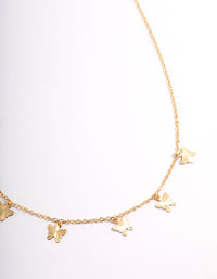 Gold Plated Multi Butterfly Necklace - link has visual effect only