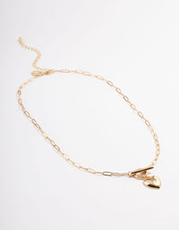 Gold Plated Celestial Heart T-Bar Necklace - link has visual effect only