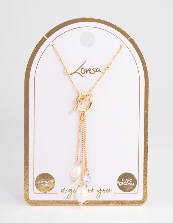 Gold Multi-Row Mixed Pearl Necklace - Lovisa