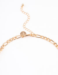 Gold Classic Figaro Chain Necklace - link has visual effect only