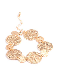 Gold Mixed Hammered Disc Bracelet - link has visual effect only