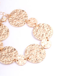 Gold Mixed Hammered Disc Bracelet - link has visual effect only