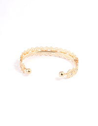 Gold Filigree Pattern Thick Cuff Bracelet - link has visual effect only