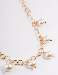 Gold Pearly Chain Necklace - link has visual effect only