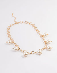 Gold Pearly Chain Necklace - link has visual effect only