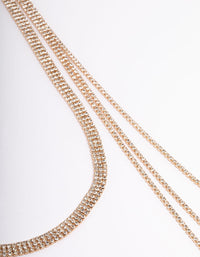 Gold Triple Row Cupchain Scarf Necklace - link has visual effect only