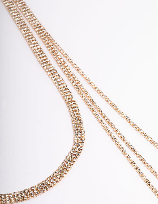 Gold Triple Row Cupchain Scarf Necklace - Lovisa