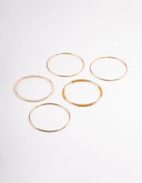 Gold Thread Wrap Bangle 5-Pack - link has visual effect only