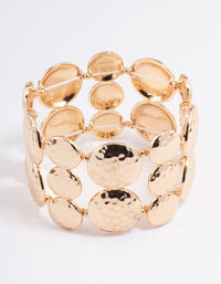 Gold Mixed Hammered Stretch Bracelet - link has visual effect only