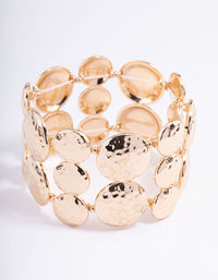 Gold Mixed Hammered Stretch Bracelet - link has visual effect only