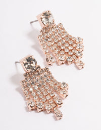 Rose Gold Stud Mini Jingle Drop Earrings - link has visual effect only