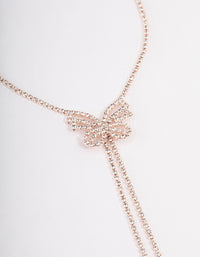 Rose Gold Diamante Butterfly Drop Choker - link has visual effect only