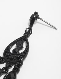 Coated Black Mini Glam Drop Earrings - link has visual effect only