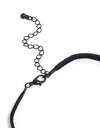 Coated Black Mixed Disc & Ball Cord Necklace - link has visual effect only