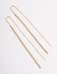 Gold Plated Diamante Chain Threader Drop Earrings - link has visual effect only