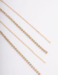 Gold Plated Diamante Chain Threader Drop Earrings - link has visual effect only