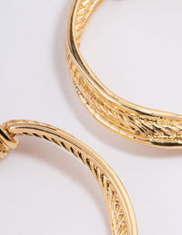 Gold Plated Braided Door Knocker Earrings - link has visual effect only