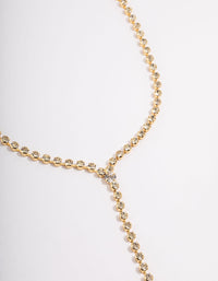 Gold Plated Large Diamante Y-Necklace - link has visual effect only