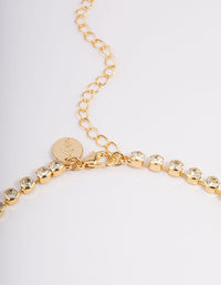 Gold Plated Large Diamante Y-Necklace - link has visual effect only