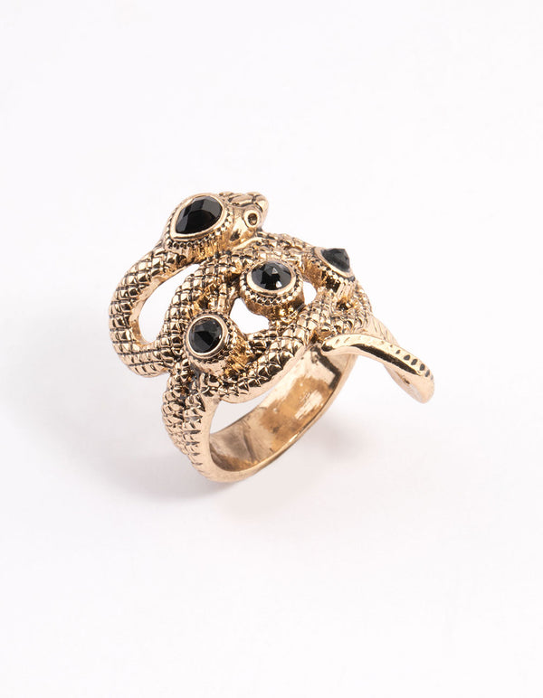 Black Wrap Snake Ring - Lovisa