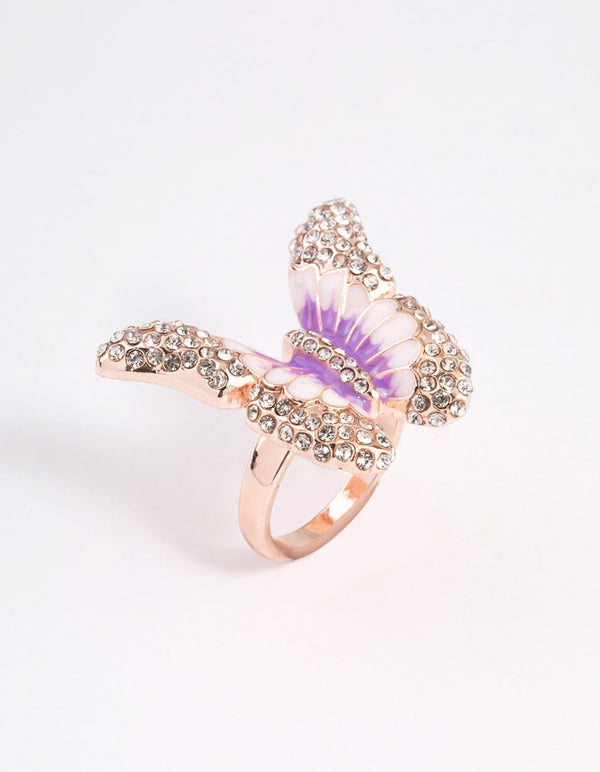 Butterfly rose shop gold ring