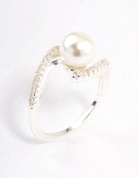 Silver Plated Wrapped Pearl Ring - link has visual effect only