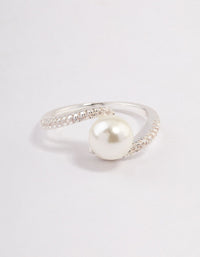 Silver Plated Wrapped Pearl Ring - link has visual effect only