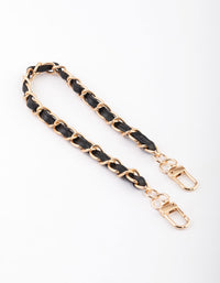 Black Faux Leather Wrist Phone Strap - link has visual effect only