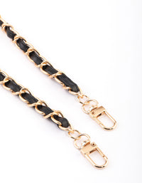 Black Faux Leather Wrist Phone Strap - link has visual effect only