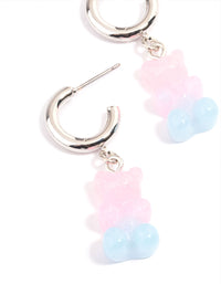 Rhodium Ombre Gummy Huggie Earrings - link has visual effect only