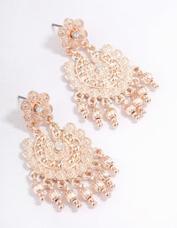 Rose Gold Flower Ball Drop Jhumka Earrings - link has visual effect only