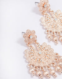 Rose Gold Flower Ball Drop Jhumka Earrings - link has visual effect only