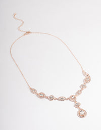 Rose Gold Teardrop & Eye Diamante Necklace - link has visual effect only