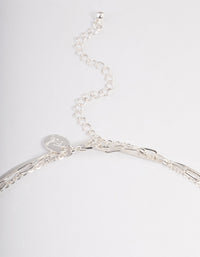 Silver Plated Square Cubic Zirconia Drop Chain Necklace - Lovisa