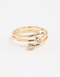 Gold Plated Multi Shape Tier Ring - link has visual effect only