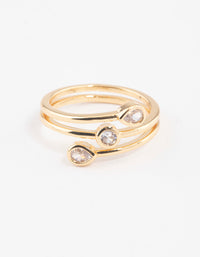 Gold Plated Multi Shape Tier Ring - link has visual effect only