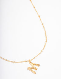 Letter 'M' Gold Plated Bamboo Initial Necklace - link has visual effect only