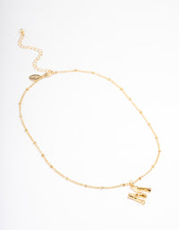 Letter 'M' Gold Plated Bamboo Initial Necklace - link has visual effect only