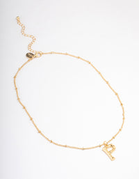 Letter 'P' Gold Plated Bamboo Initial Necklace - link has visual effect only