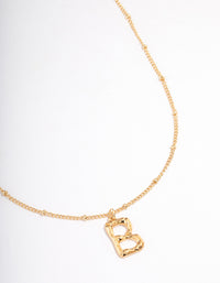 Letter 'B' Gold Plated Bamboo Initial Necklace - link has visual effect only