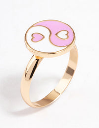 Pink Yin & Yang Heart Ring - link has visual effect only