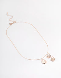 Rose Gold Cateye Pear Jewellery Set - link has visual effect only