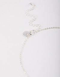 Silver Plated Cubic Zirconia Leaf Freshwater Pearl Y-Necklace - link has visual effect only