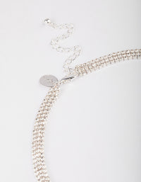 Silver Plated Cubic Zirconia Y-Neck Double Row Necklace - link has visual effect only