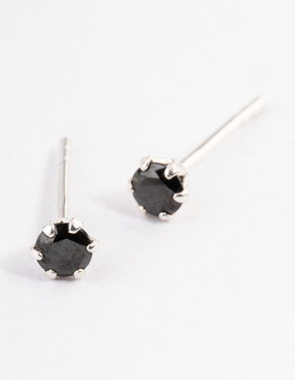 Sterling Silver Six Claw Stud Earrings - 3mm