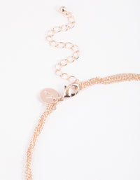 Rose Gold Triple Row Diamante Droplet Y-Necklace - link has visual effect only