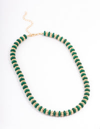 Gold Mixed Texture Disc Beaded Necklace - link has visual effect only