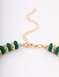 Gold Mixed Texture Disc Beaded Necklace - link has visual effect only