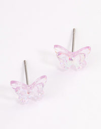 Acrylic Lilac Candy Butterfly Stud Earrings - link has visual effect only